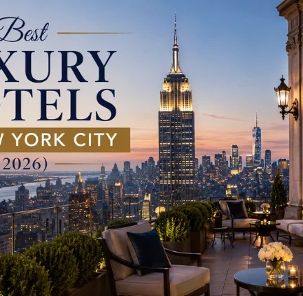 Luxury hotels overlooking New York City skyline in 2026